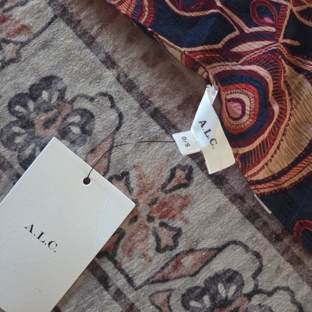 A.L.C Serra Serong Printed Cotton & Silk Blend Cover Up NWT - Picture 3 of 9